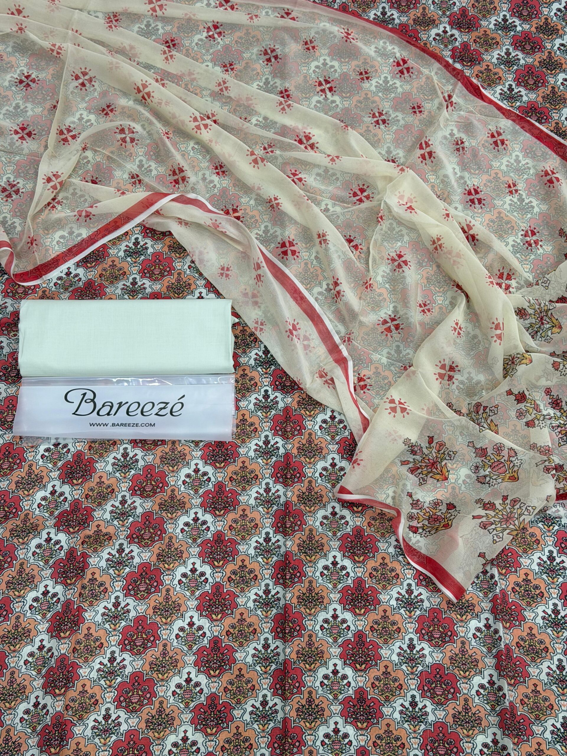 bareeze 3pc printed lawn