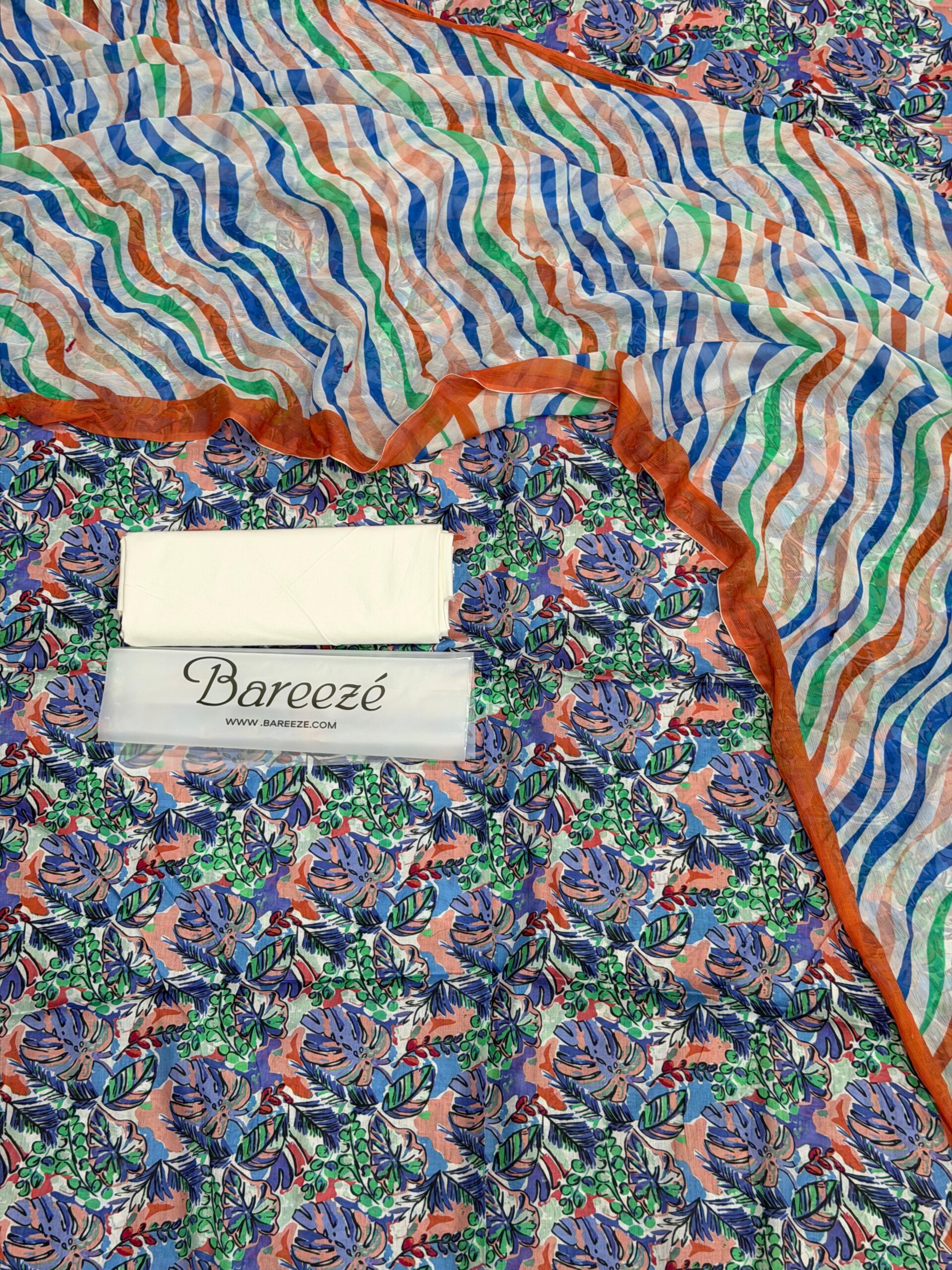 bareeze 3pc printed lawn