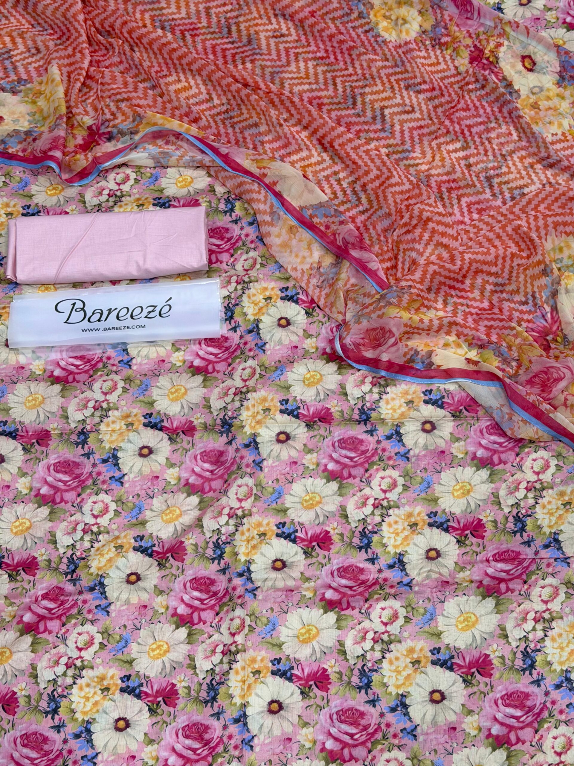 bareeze 3pc printed lawn