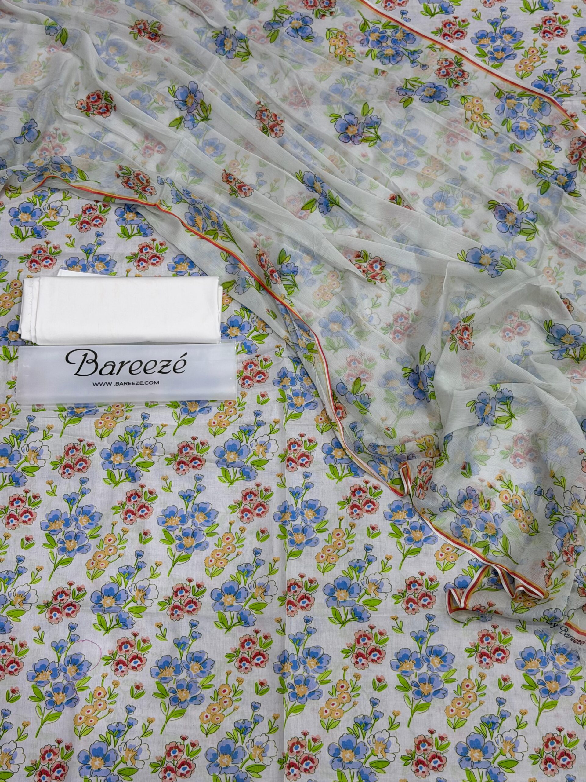 bareeze 3pc printed lawn