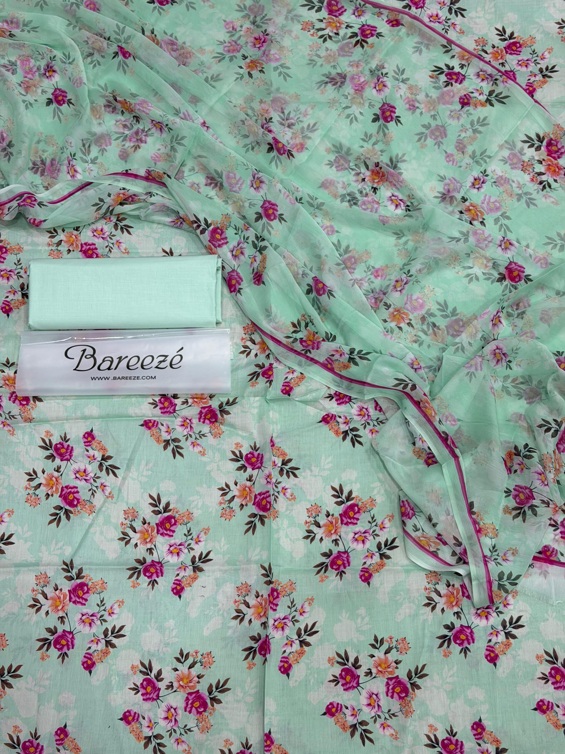 bareeze 3pc printed lawn
